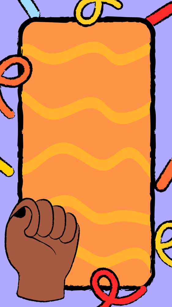 Brown fist iPhone wallpaper illustration, celebration editable design