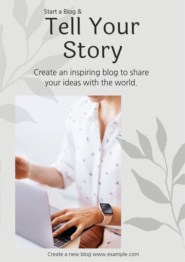 Blogging  poster template, editable text & design