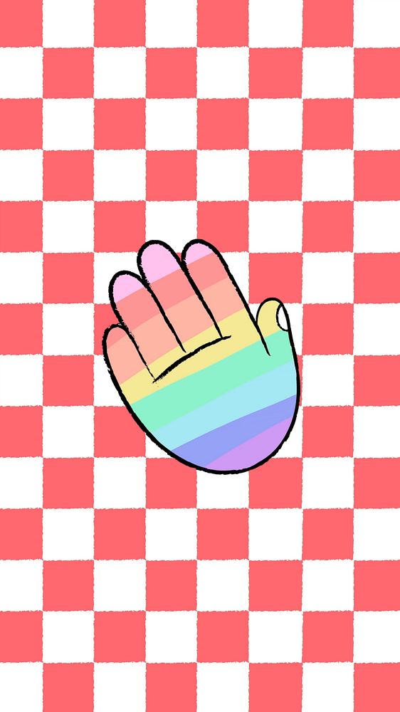 Pride hand iPhone wallpaper illustration, editable design