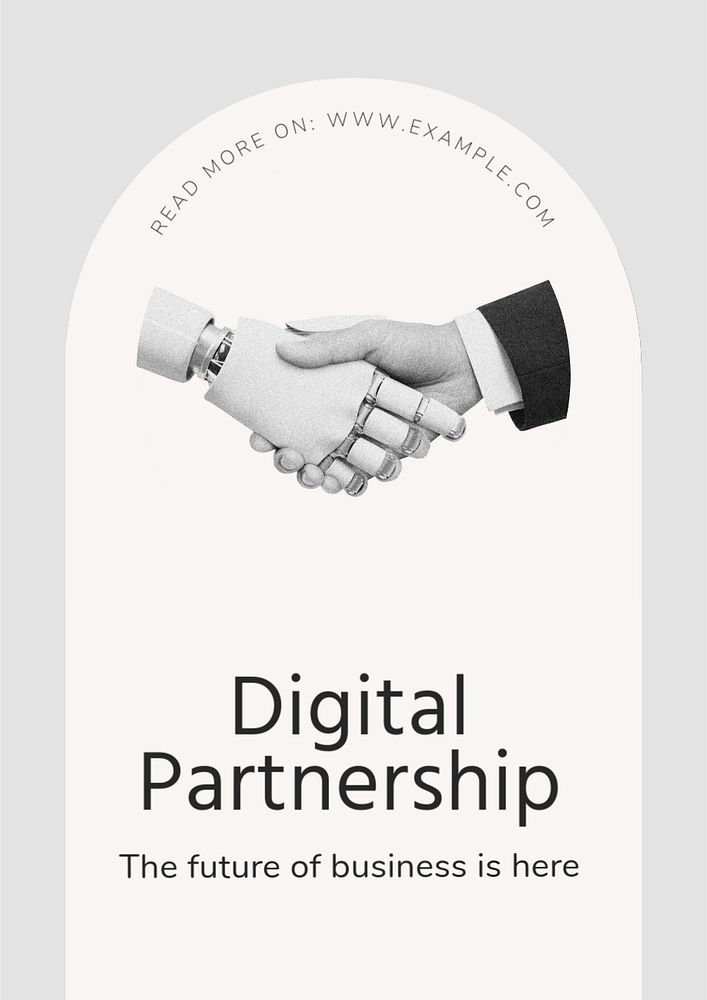 Digital partnership poster template, editable text & design