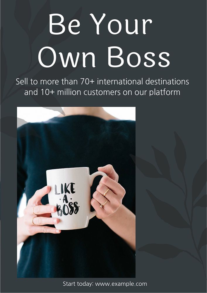 Your own boss  poster template, editable text & design