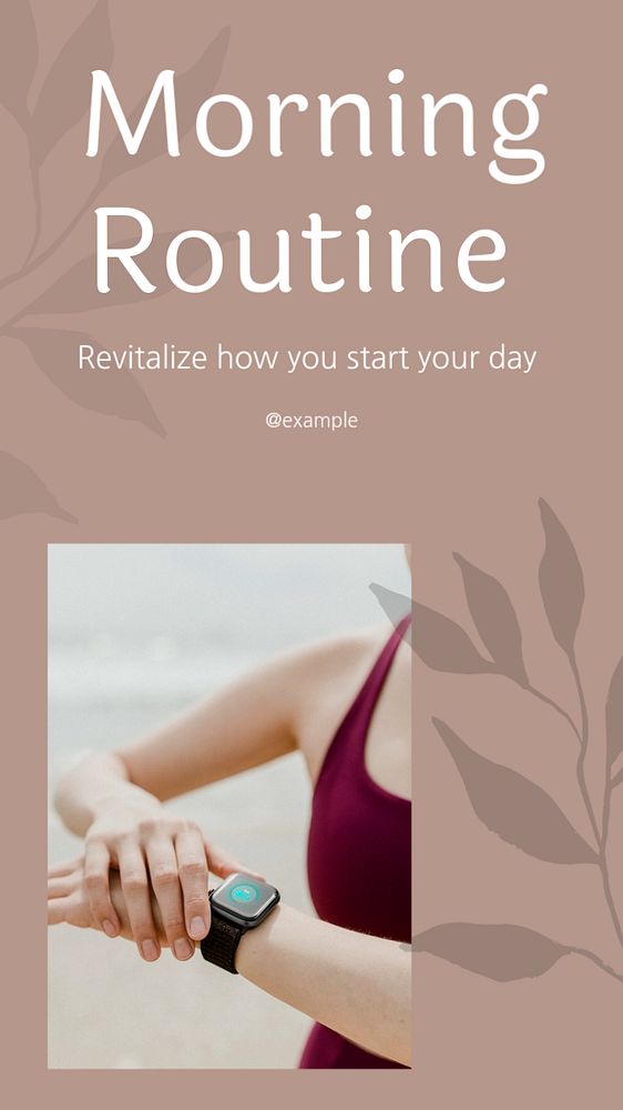 Morning routine  Instagram story template, editable text