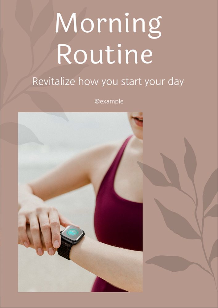 Morning routine  poster template, editable text & design