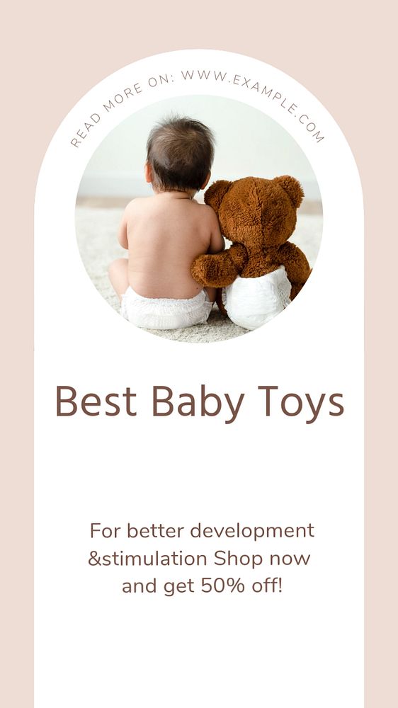 Baby toys  Instagram story template, editable text