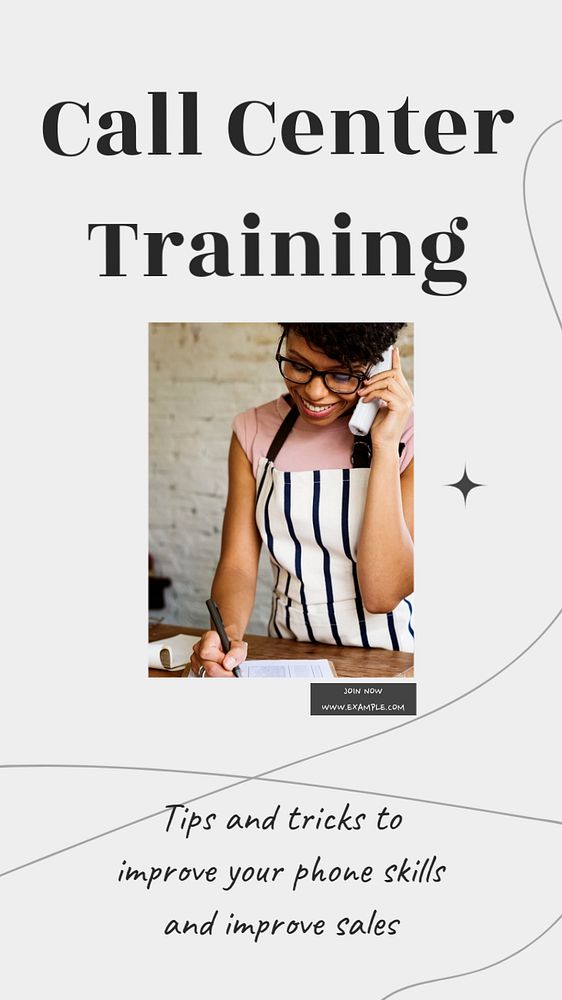 Call center training  Instagram story template, editable text