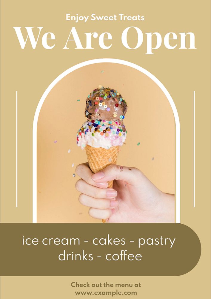 Sweet shop  poster template, editable text & design