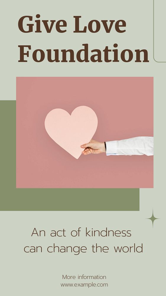 Give Love Foundation  Instagram story template, editable text