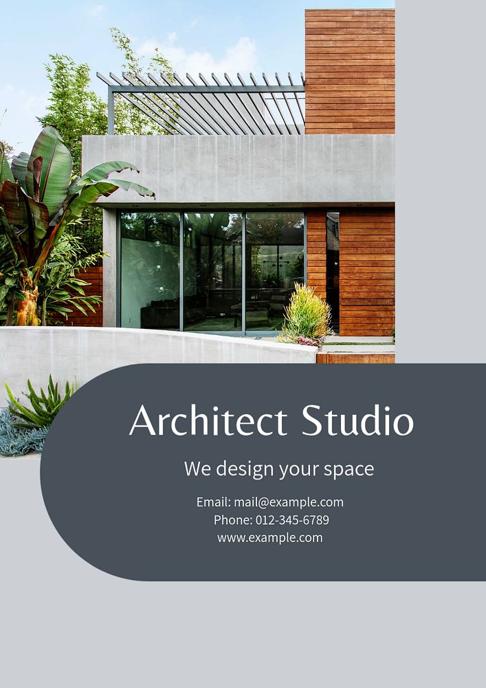 Architect studio  poster template, editable text & design