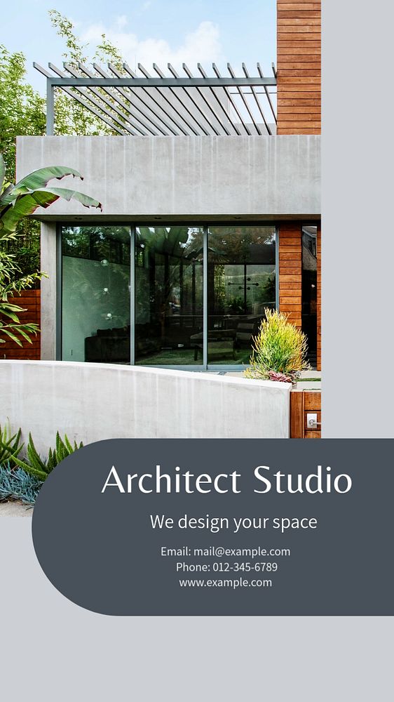 Architect studio  Instagram story template, editable text