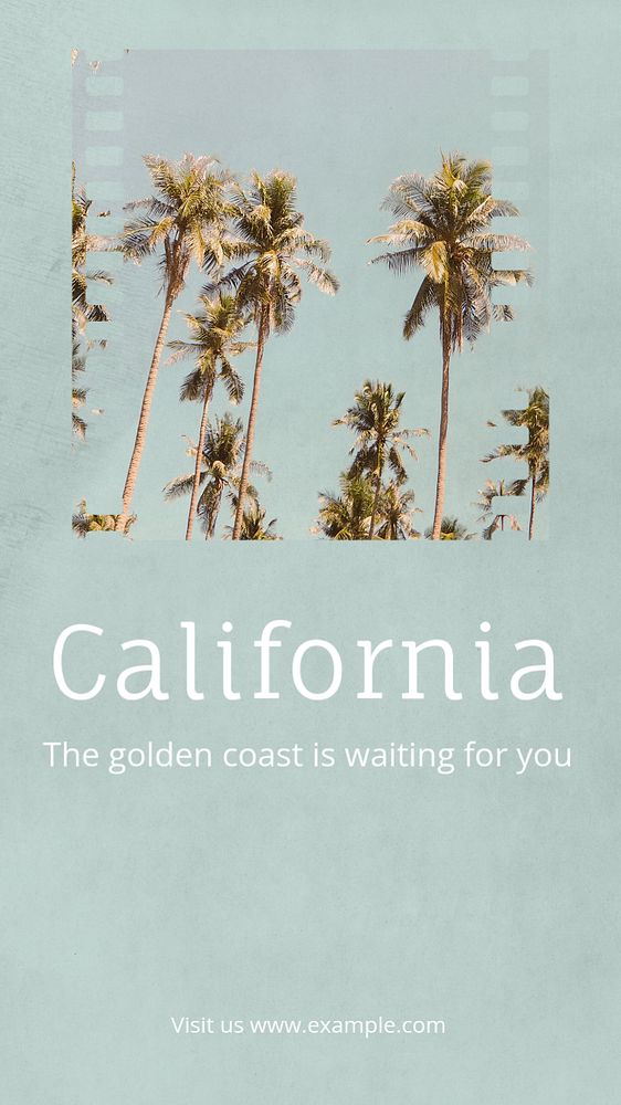 California travel  Instagram story template, editable text