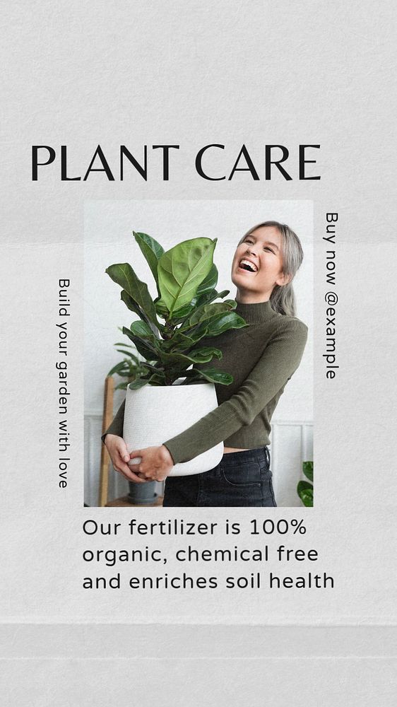 Plant care  Instagram story template, editable text