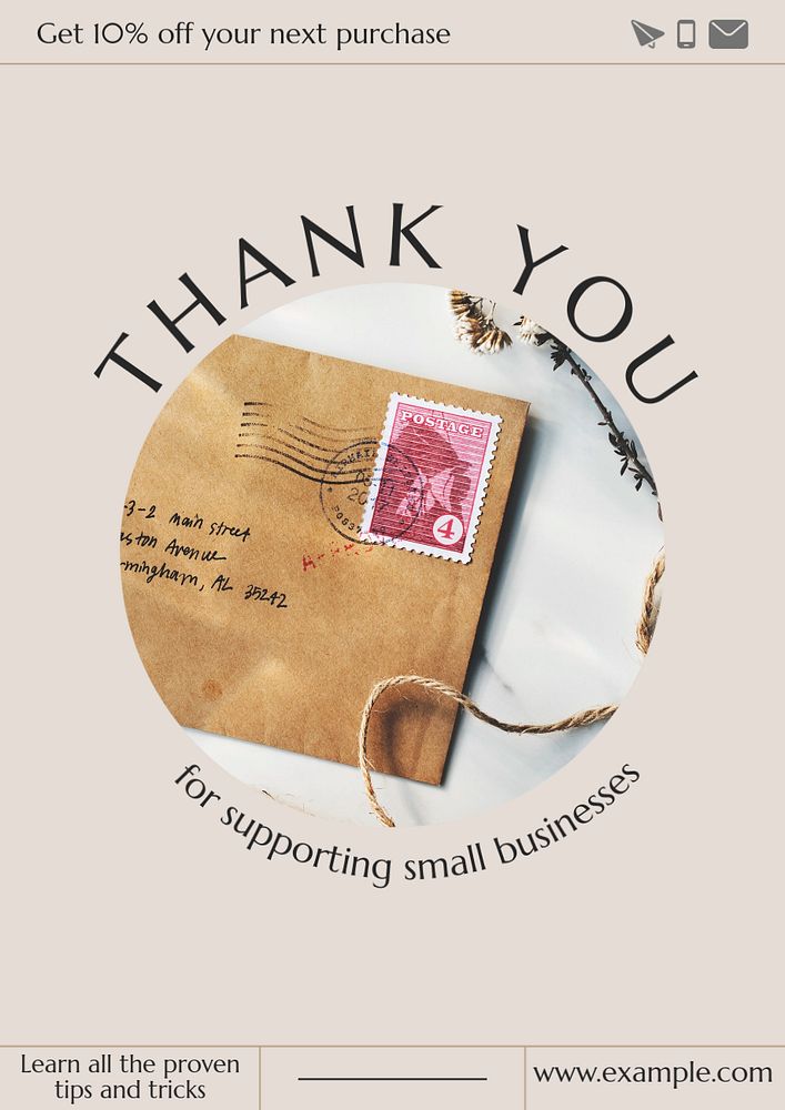 Thank you  poster template, editable text & design