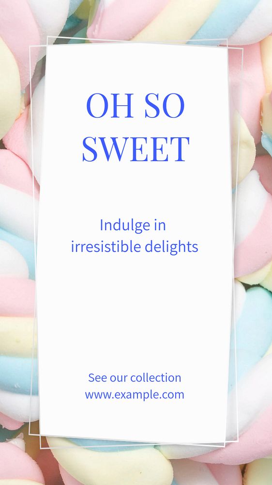 Sweets  Instagram story template, editable text