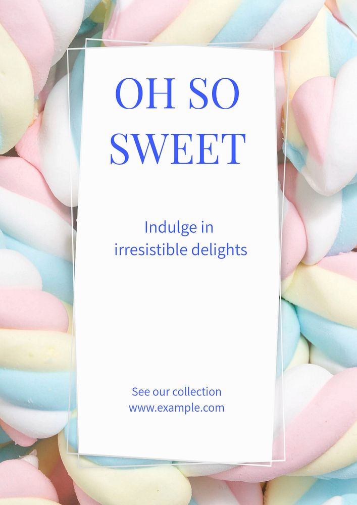 Sweets  poster template, editable text & design