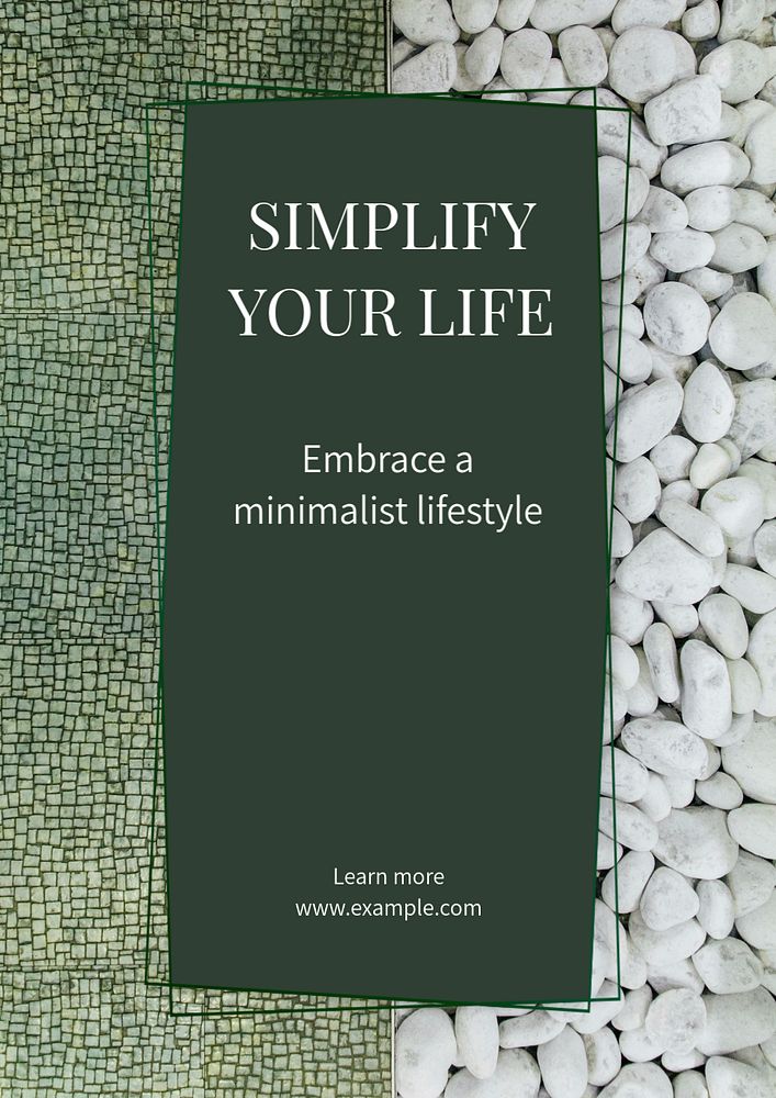 Simplify your life  poster template, editable text & design