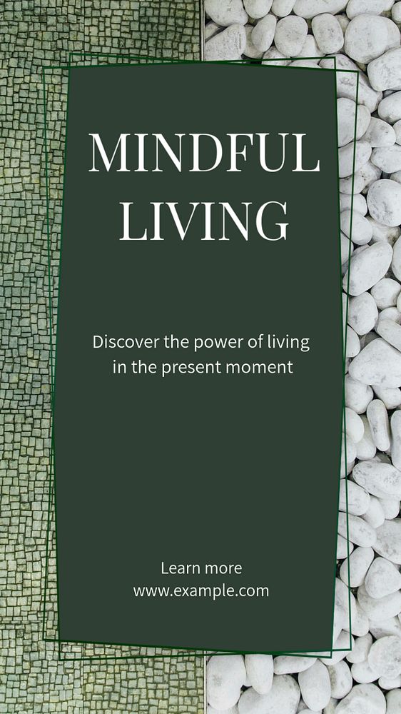 Mindful living  Instagram story template, editable text