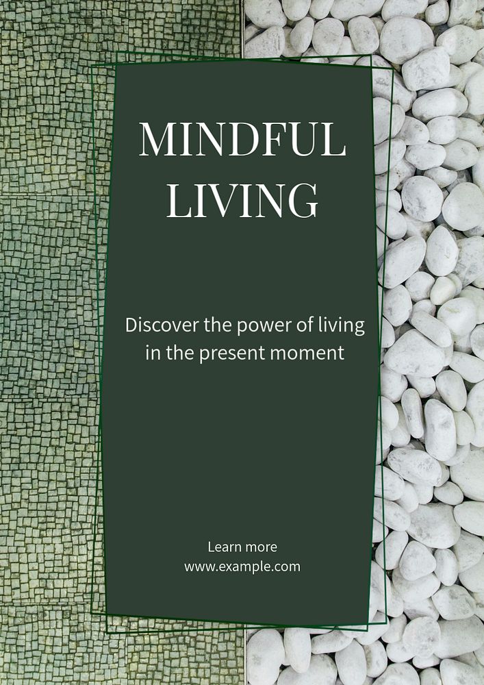 Mindful living  poster template, editable text & design