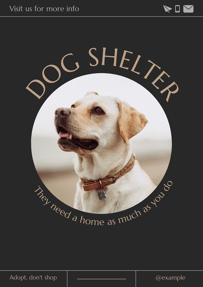 Dog shelter  poster template, editable text & design