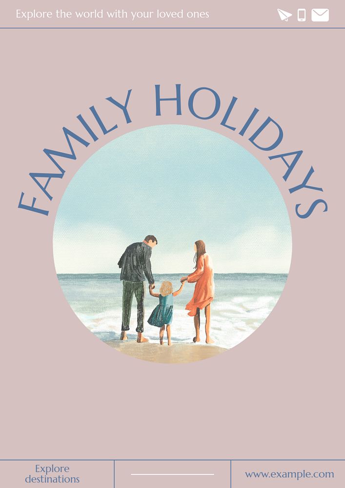 Family holidays  poster template, editable text & design