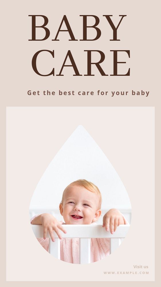 Baby care  Instagram story template, editable text