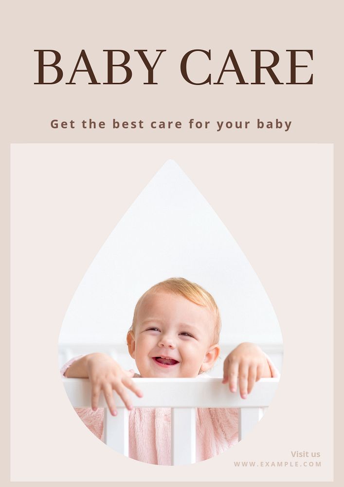 Baby care  poster template, editable text & design