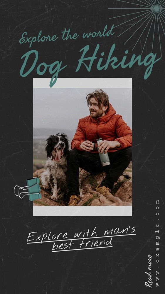 Hiking pet  Instagram story template, editable text