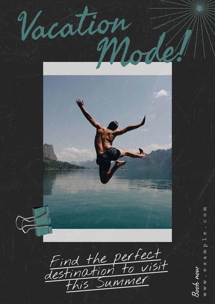 Vacation mode  poster template, editable text & design