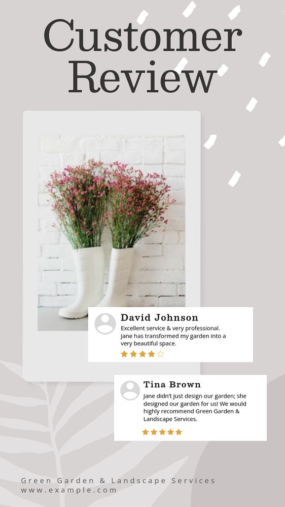 Customer review  Instagram story template, editable text