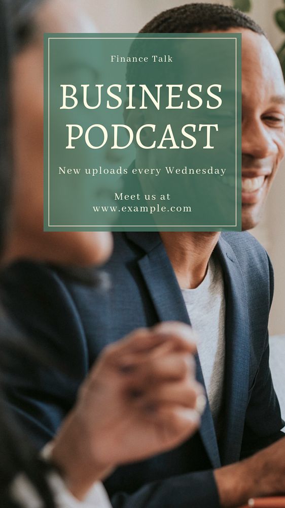 Business podcast  Instagram story template, editable text