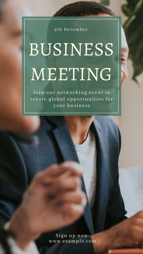 Business meeting  Instagram story template, editable text