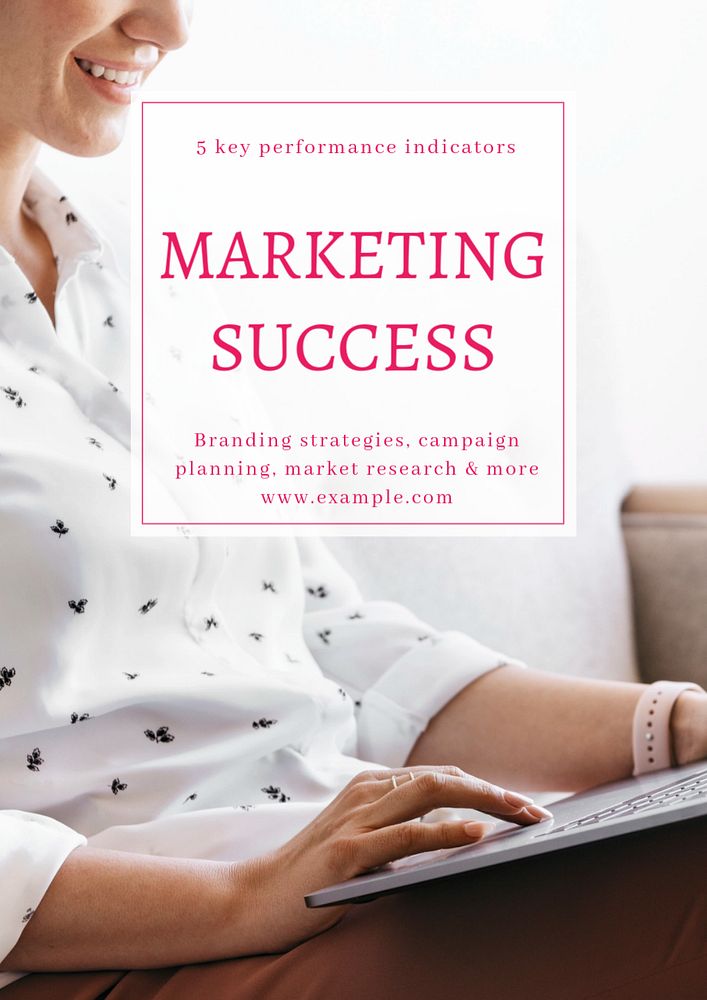 Marketing success  poster template, editable text & design