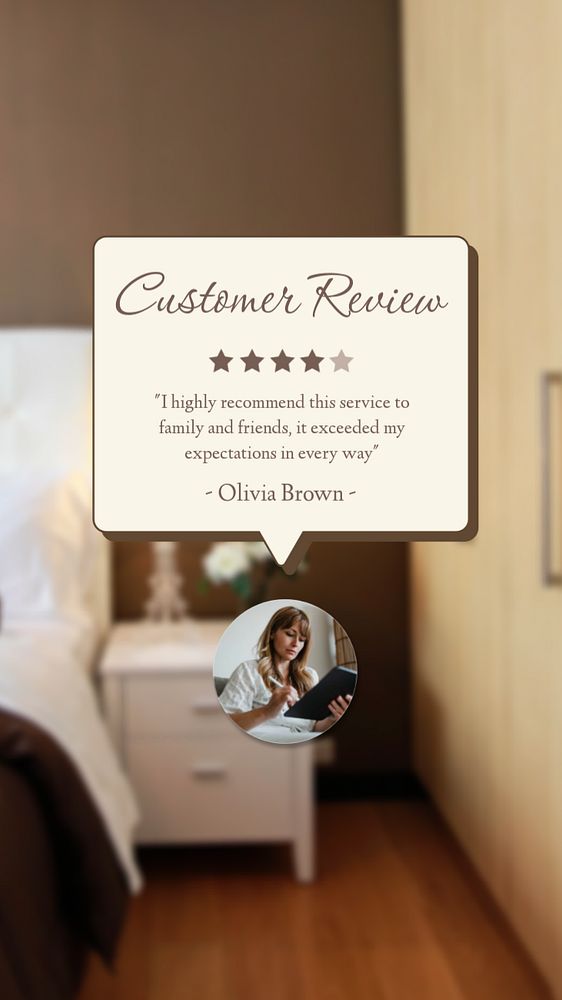 Hotel review  Instagram story template, editable text