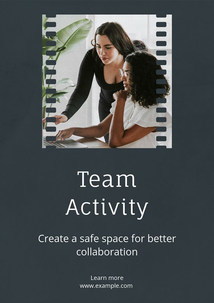 Team activity  poster template, editable text & design