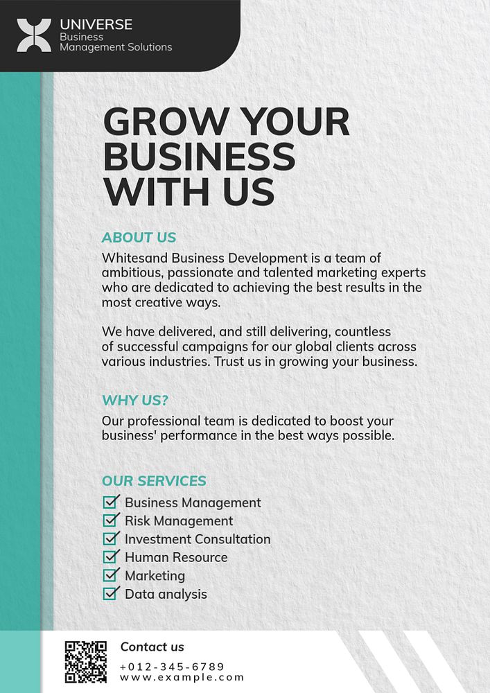 Grow your business poster template, editable text and design