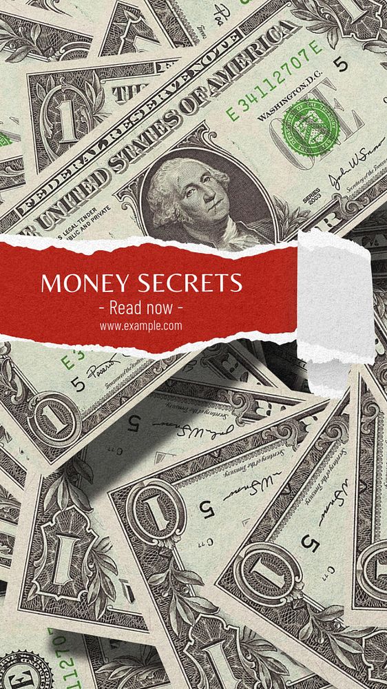 Money secrets  Instagram story template, editable text