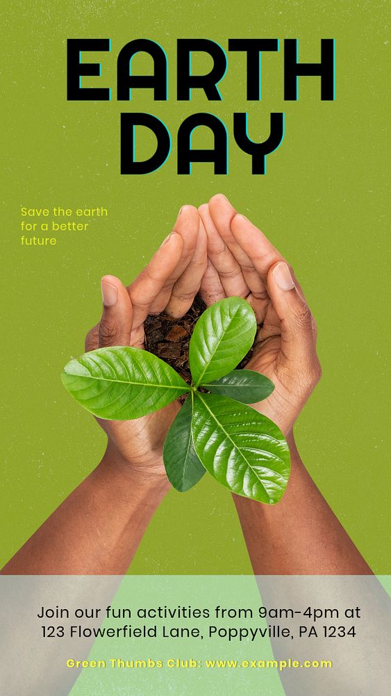 Earth day Instagram story template, editable text