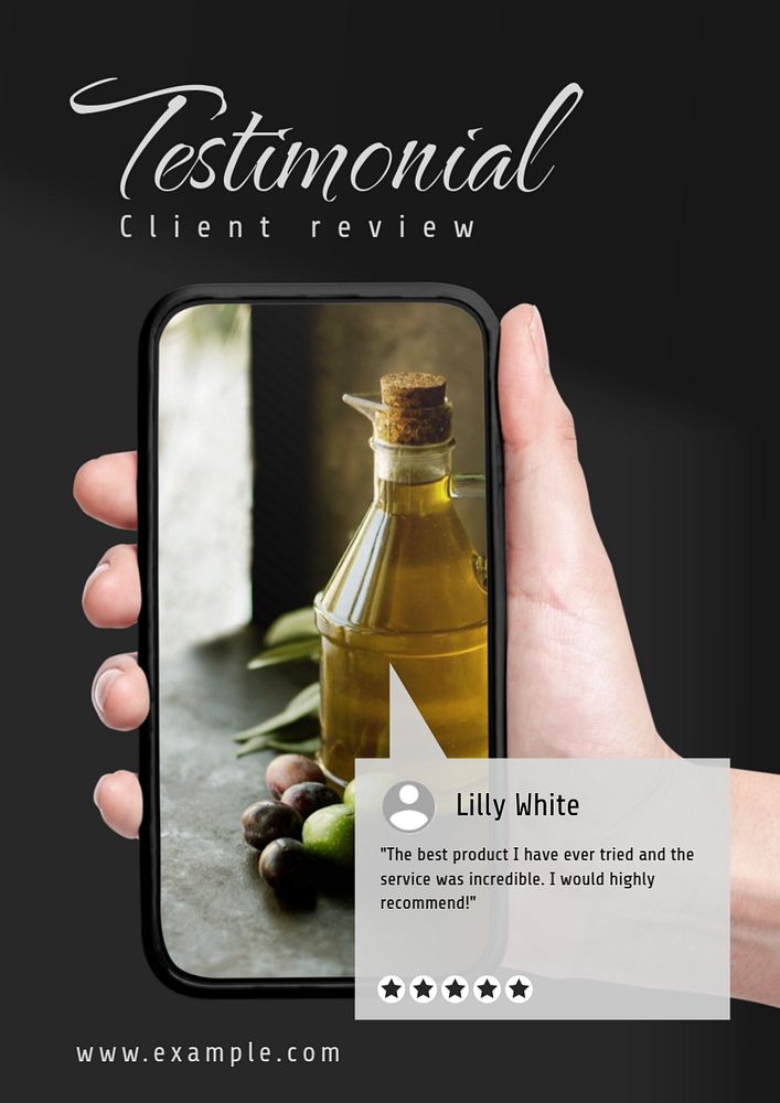 Testimonial  poster template, editable text & design