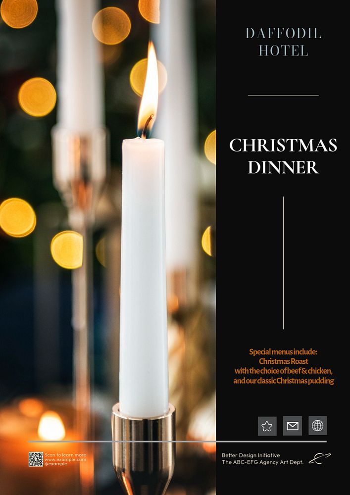 Christmas dinner party  poster template, editable text & design