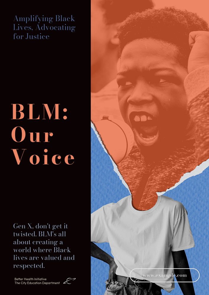 BLM  poster template, editable text & design