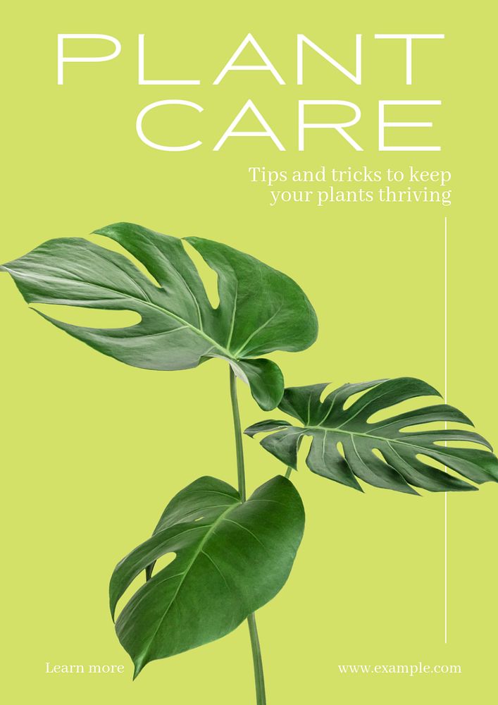 Plant care  poster template, editable text & design