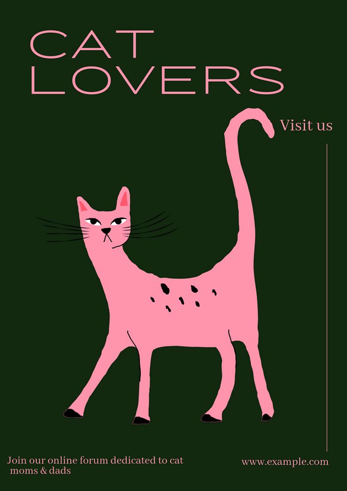 Cat lovers  poster template, editable text & design