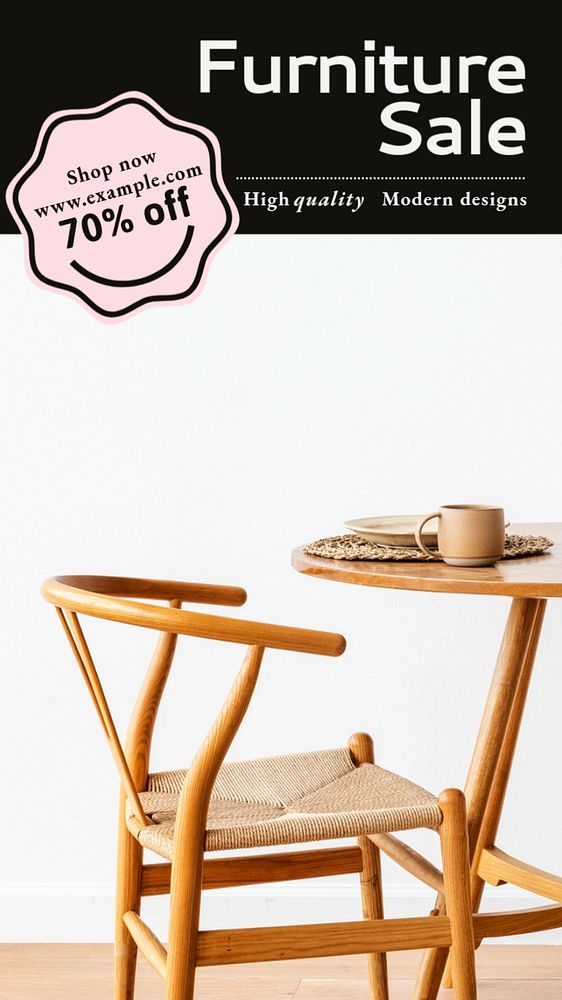 Furniture sale  Instagram story template, editable text