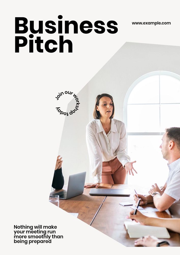 Business pitch  poster template, editable text & design