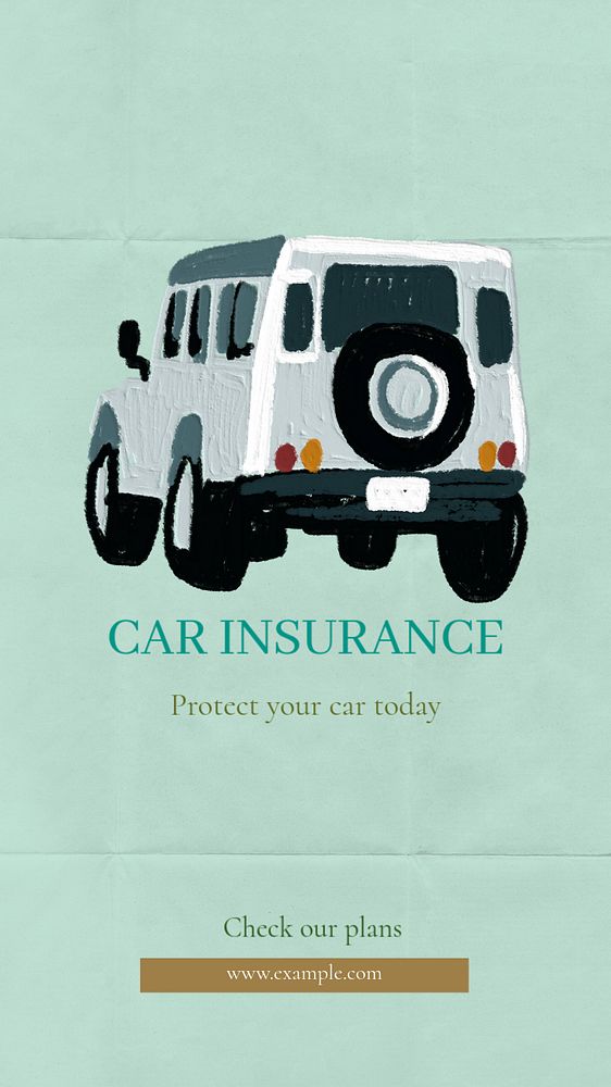 Car insurance  Instagram story template, editable text