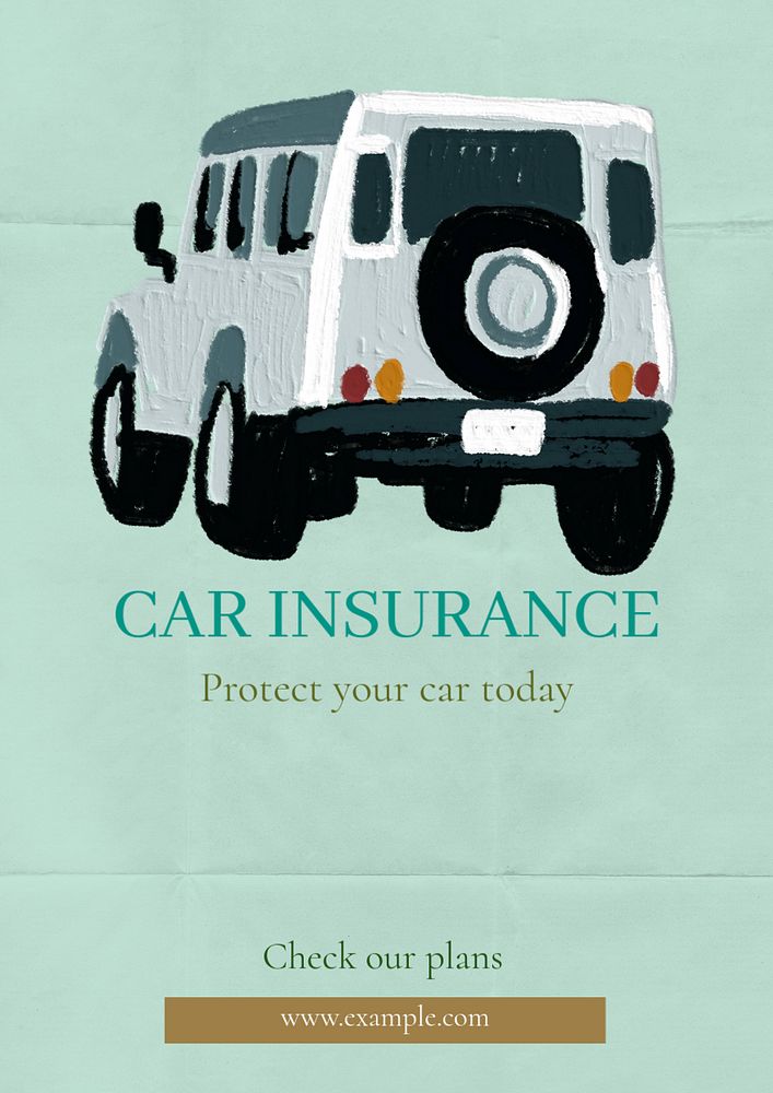 Car insurance  poster template, editable text & design