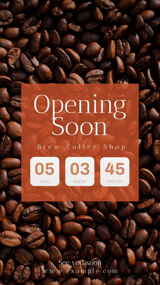 Opening soon  Instagram story template, editable text