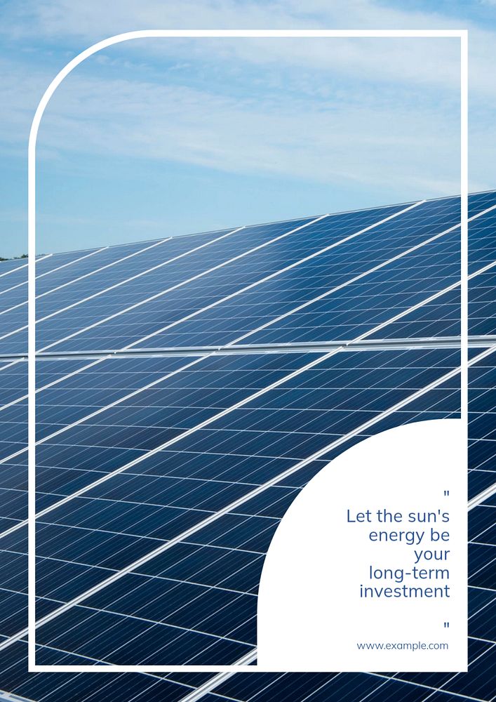 Solar power  poster template, editable text & design