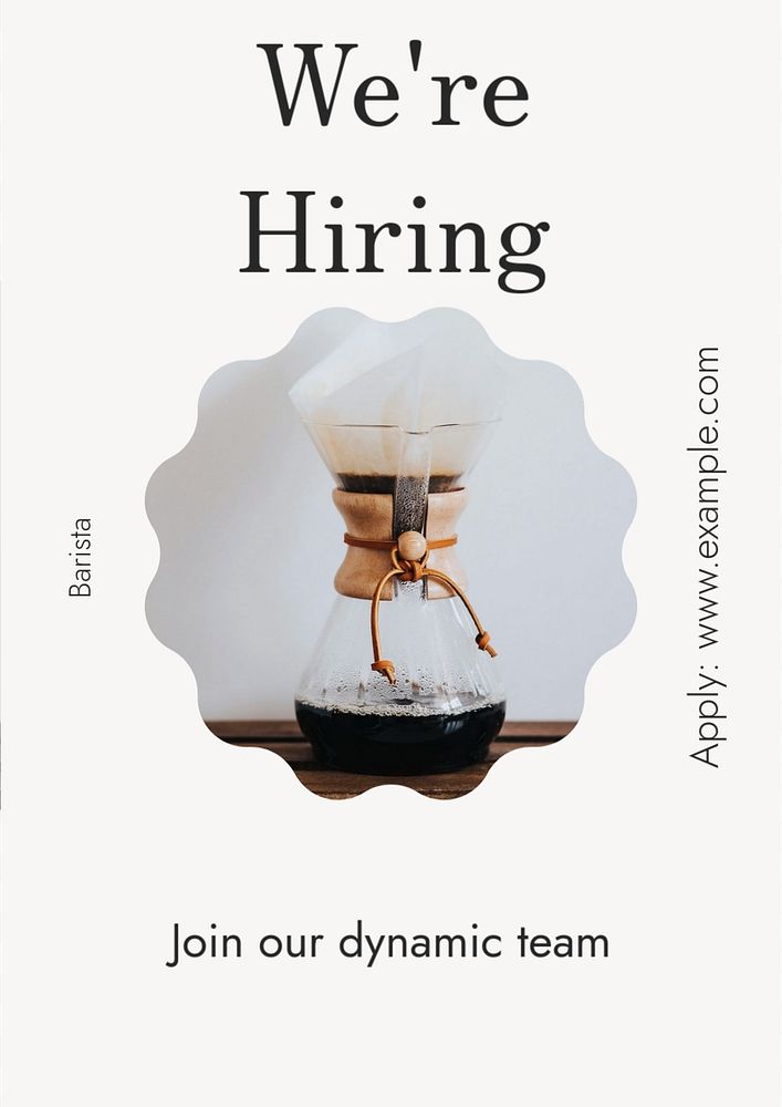 We're hiring poster template, editable text & design