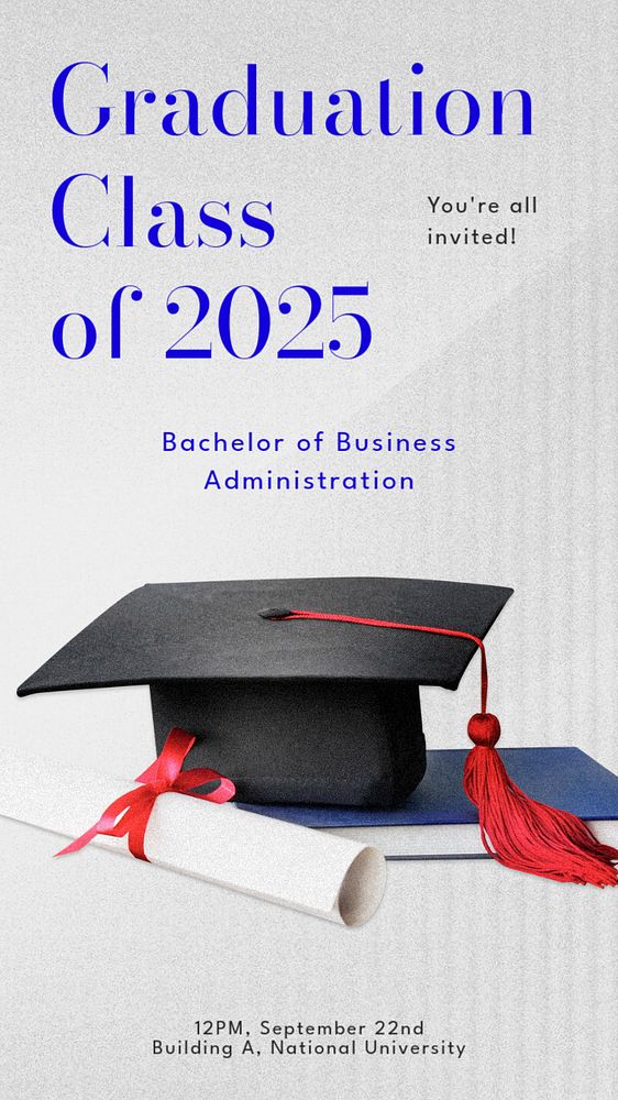 Graduation Instagram story template, editable text