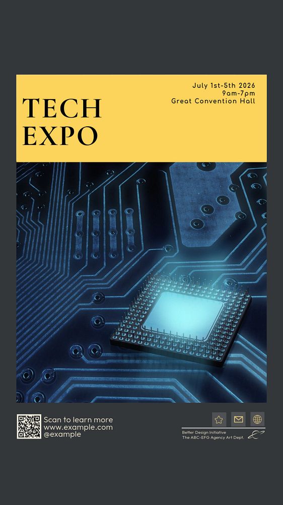 Tech expo  Instagram story template, editable text